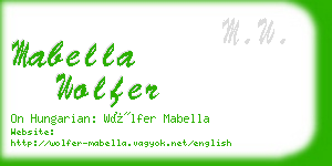 mabella wolfer business card